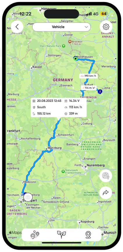 Distance & routes